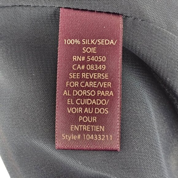 RACHEL Rachel Roy Navy Blue Light Weight Silk Blouse Sz S - Picture 6 of 9